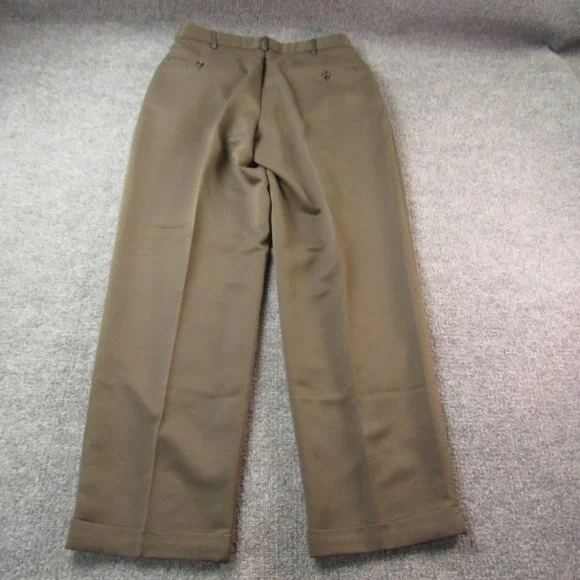 Vintage Dockers Pants Mens 33x32 Brown Stain Defender Dress Slacks Pleated Cuffs - Picture 2 of 12